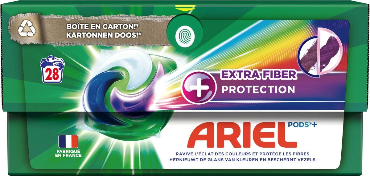Ariel Wasmiddel Pods + Extra Vezelbescherming - Kleur - 28 Wasbeurten 3 Ariel Wasmiddel Pods + Extra Vezelbescherming - Kleur - 28 Wasbeurten