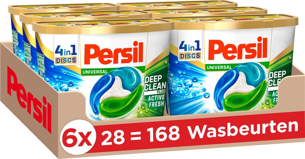 Persil® Persil 4in1 Discs Universal Wascapsules - Wasmiddel Capsules - Voordeelverpakking - 6 X 28 Wasbeurten 3 Persil® Persil 4in1 Discs Universal Wascapsules - Wasmiddel Capsules - Voordeelverpakking - 6 X 28 Wasbeurten