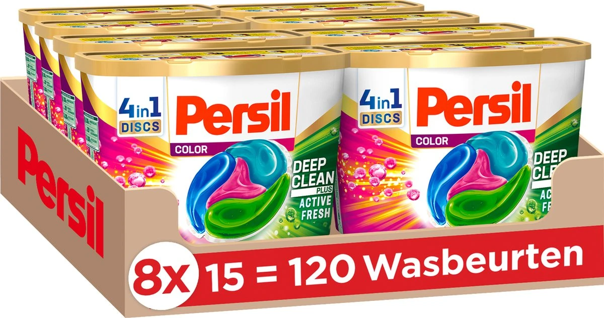 Persil® Persil 4in1 Discs Color Wascapsules - Wasmiddel Capsules - Voordeelverpakking - 8 X 15 Wasbeurten 3 Persil® Persil 4in1 Discs Color Wascapsules - Wasmiddel Capsules - Voordeelverpakking - 8 X 15 Wasbeurten