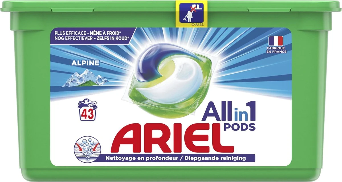Ariel All In 1 Wasmiddel Pods Alpine - 3x43 Wasbeurten - Voordeelverpakking 11 Ariel All In 1 Wasmiddel Pods Alpine - 3x43 Wasbeurten - Voordeelverpakking - Afbeelding 9