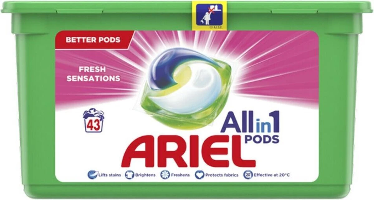 Ariel All In 1 Wasmiddel Pods Fresh Sensations - 3x43 Wasbeurten - Halfjaarbox 3 Ariel All In 1 Wasmiddel Pods Fresh Sensations - 3x43 Wasbeurten - Halfjaarbox