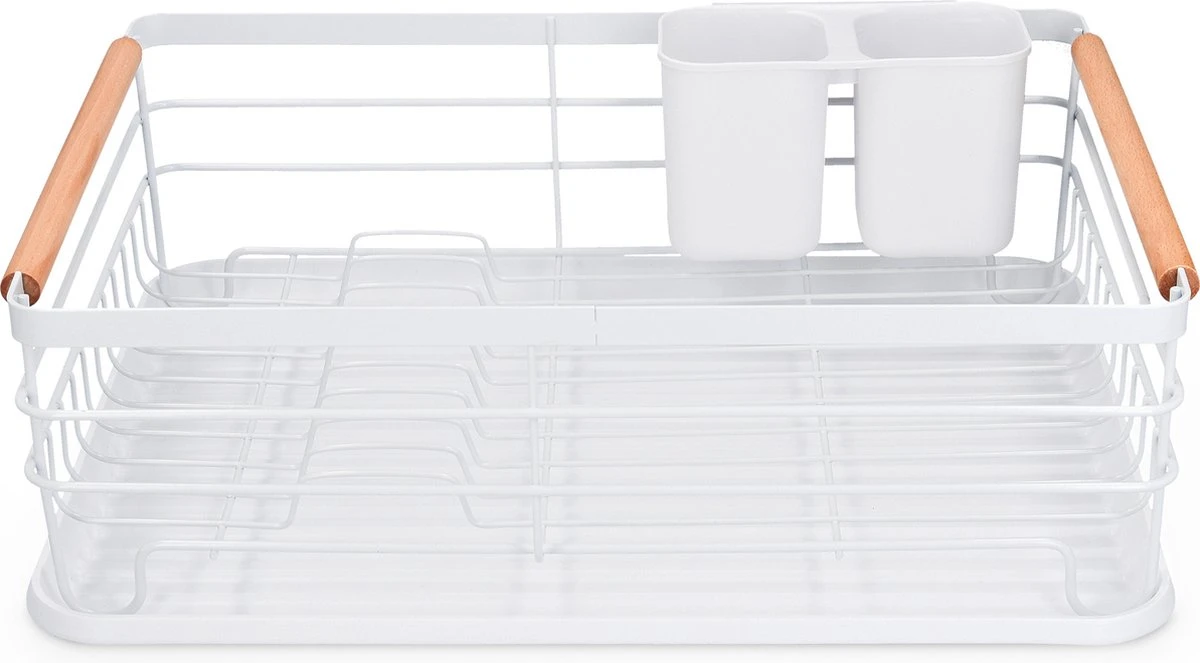 Navaris Afdruiprek Met Uitneembare Bestekhouder - Afwasrek Met Losse Lekbak - Vaatwasrek Met Plateau - Voor Bestek, Borden, Schalen En Pannen 10 Navaris Afdruiprek Met Uitneembare Bestekhouder - Afwasrek Met Losse Lekbak - Vaatwasrek Met Plateau - Voor Bestek, Borden, Schalen En Pannen - Afbeelding 8