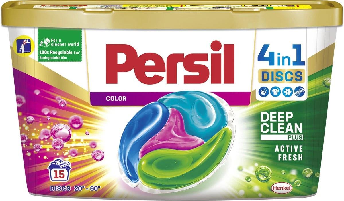 Persil® Persil 4in1 Discs Color Wascapsules - Wasmiddel Capsules - Voordeelverpakking - 8 X 15 Wasbeurten 4 Persil® Persil 4in1 Discs Color Wascapsules - Wasmiddel Capsules - Voordeelverpakking - 8 X 15 Wasbeurten - Afbeelding 2