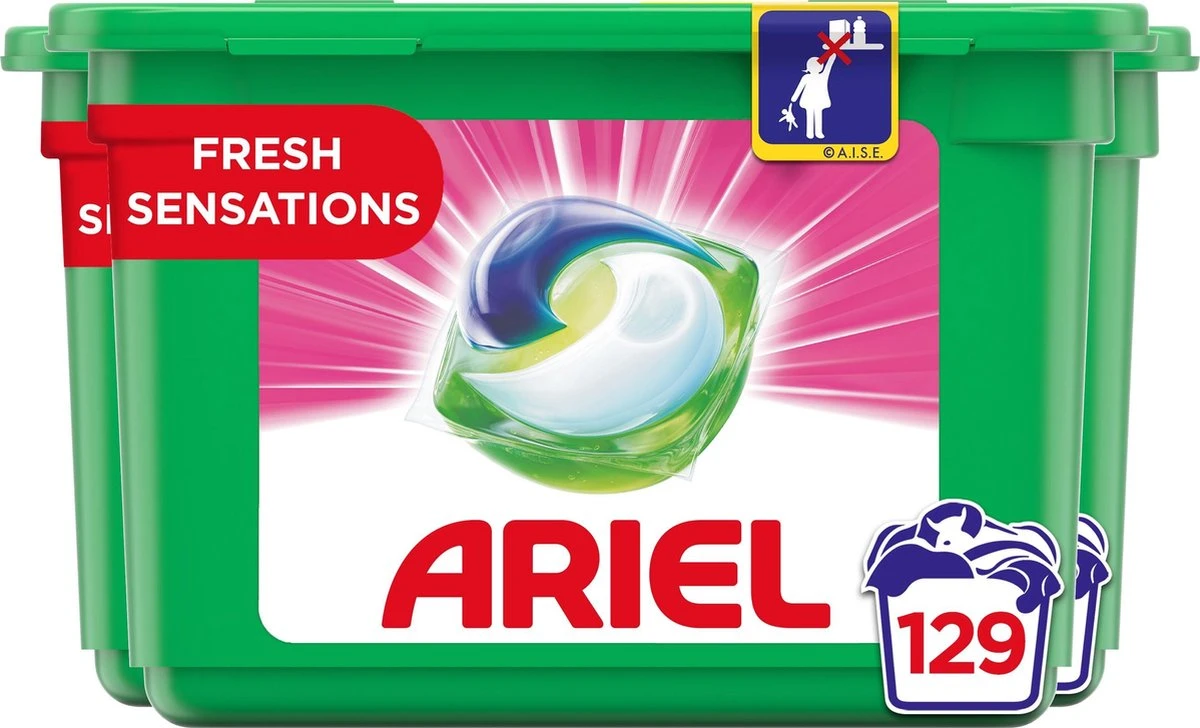 Ariel All In 1 Wasmiddel Pods Fresh Sensations - 3x43 Wasbeurten - Halfjaarbox 5 Ariel All In 1 Wasmiddel Pods Fresh Sensations - 3x43 Wasbeurten - Halfjaarbox - Afbeelding 3
