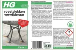 HG Roestvlekken Verwijderaar - 500ml - Veilig In Gebruik - Voor Alle Natuursteensoorten, Alle Houtsoorten, Keramische Tegels, Dakpannen - 6 HG Roestvlekken Verwijderaar - 500ml - Veilig In Gebruik - Voor Alle Natuursteensoorten, Alle Houtsoorten, Keramische Tegels, Dakpannen - -Dagelijkse Benodigdheden Winkel 1200x785