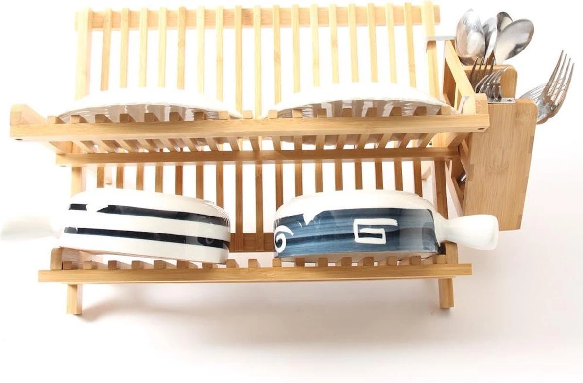 Merkloos Decopatent® Afdruiprek Voor Afwas - Bamboe - Hout - Inklapbaar Afdruiprek - Afwasrekje Inclusief Bestekhouder - Afwas Druiprek 6 Merkloos Decopatent® Afdruiprek Voor Afwas - Bamboe - Hout - Inklapbaar Afdruiprek - Afwasrekje Inclusief Bestekhouder - Afwas Druiprek - Afbeelding 4