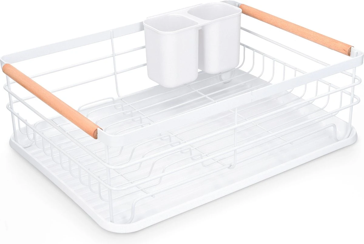 Navaris Afdruiprek Met Uitneembare Bestekhouder - Afwasrek Met Losse Lekbak - Vaatwasrek Met Plateau - Voor Bestek, Borden, Schalen En Pannen 3 Navaris Afdruiprek Met Uitneembare Bestekhouder - Afwasrek Met Losse Lekbak - Vaatwasrek Met Plateau - Voor Bestek, Borden, Schalen En Pannen
