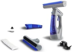 Swiss Pro+ Ruitenreiniger 3 In 1 WV 2 Blue Edition Window Vac - Ca. 120 M² - Waterzuiger - Incl. Smalle Zuigmond - Oplaadbaar - Raamwisser - Streeploos - Clicksystem - 2 Microvezeldoekjes - Met Sprayfunctie - Low Noise - Hepafilter -Dagelijkse Benodigdheden Winkel 1200x867