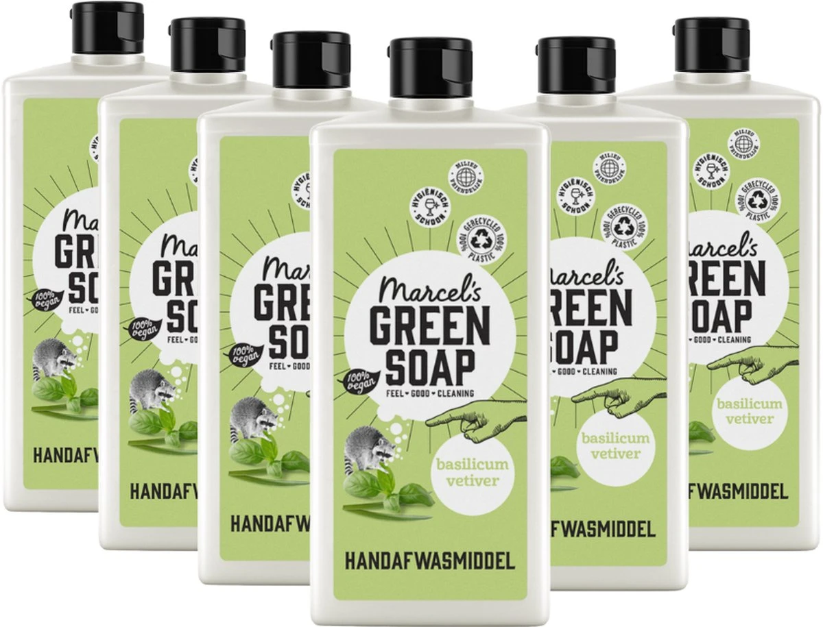 Marcel's Green Soap Afwasmiddel Basilicum & Vertivert Gras - 6 X 500 Ml 3 Marcel's Green Soap Afwasmiddel Basilicum & Vertivert Gras - 6 X 500 Ml