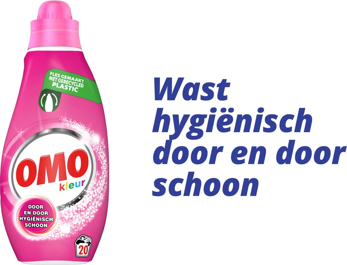 Omo Klein & Krachtig Kleur Vloeibaar Wasmiddel - 8 X 20 Wasbeurten - Voordeelverpakking 6 Omo Klein & Krachtig Kleur Vloeibaar Wasmiddel - 8 X 20 Wasbeurten - Voordeelverpakking - Afbeelding 4