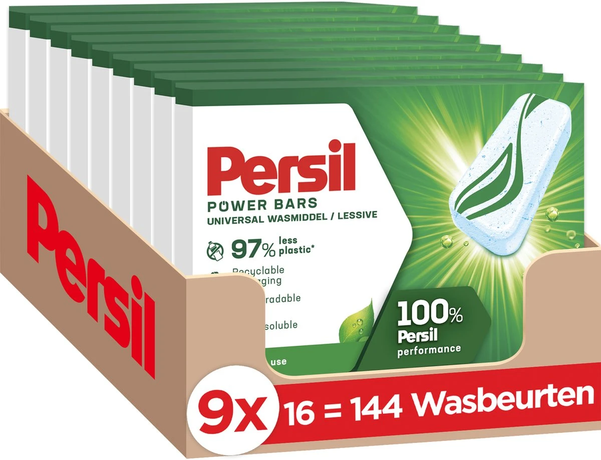 Persil® Persil Power Bars Universal Wasmiddel - Voordeelverpakking - 9 X 16 Wasbeurten 3 Persil® Persil Power Bars Universal Wasmiddel - Voordeelverpakking - 9 X 16 Wasbeurten