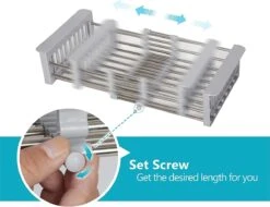 IBright Verstelbare Keukenrek - Gootsteen Mand - Afdruiprek – Vergiet – Verstelbaar In Lengte - Uitschuifbaar - RVS Grijs 19 IBright Verstelbare Keukenrek - Gootsteen Mand - Afdruiprek – Vergiet – Verstelbaar In Lengte - Uitschuifbaar - RVS Grijs -Dagelijkse Benodigdheden Winkel 1200x925