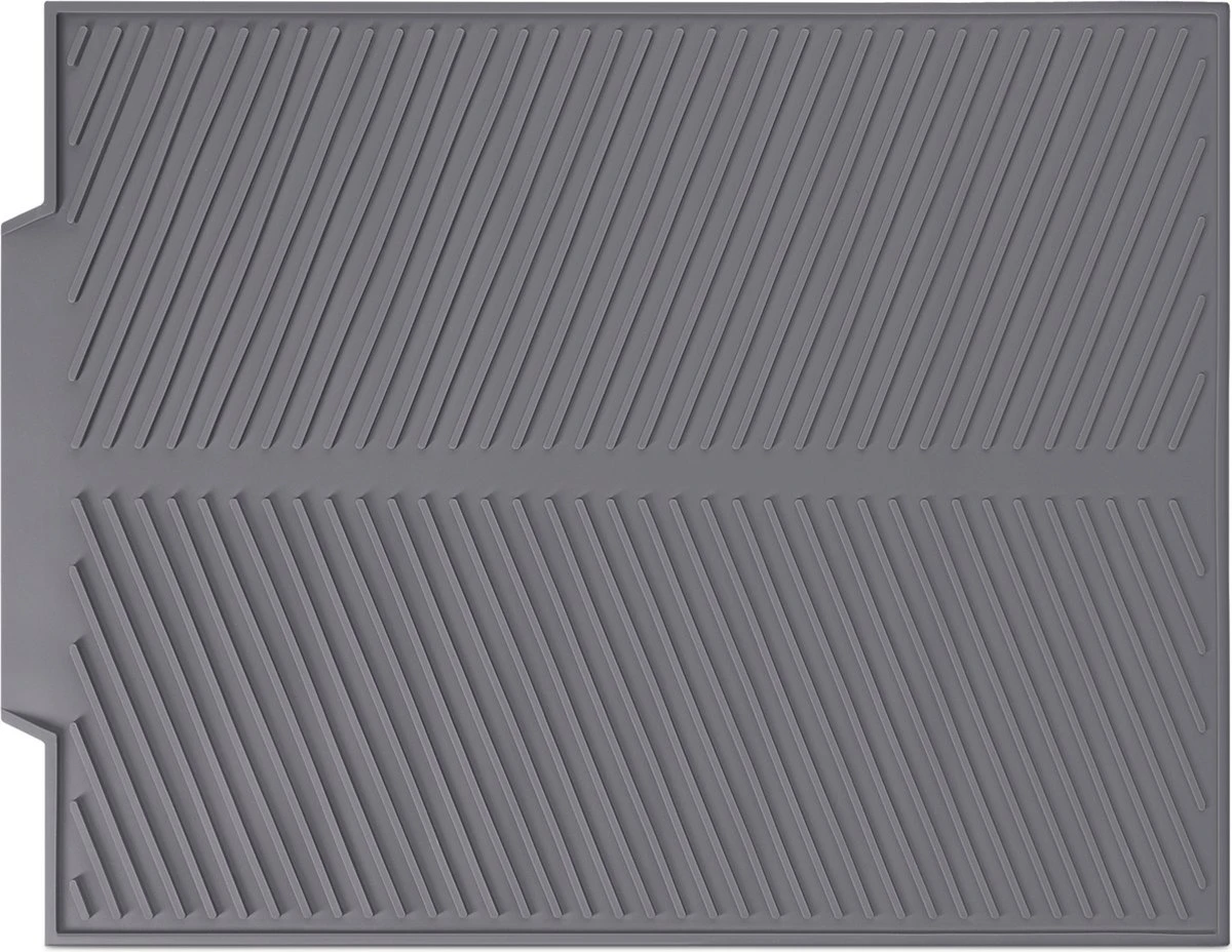 Navaris Siliconen Droogmat Met Afvoer - Aanrecht Droogmat Voor Afwas, Borden, Bestek, Glazen - Grijs 5 Navaris Siliconen Droogmat Met Afvoer - Aanrecht Droogmat Voor Afwas, Borden, Bestek, Glazen - Grijs - Afbeelding 3
