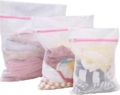 Waszak Set Van 3 Stuks Met Rits - BH/Lingerie/Sokken/Schoenen Wasnet Waszakjes Laundry Bag - Waszakken - Klein/Medium/Groot