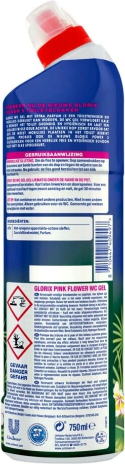 Glorix WC Powergel Toiletreiniger Pink Flower - 6 X 750 Ml - Voordeelverpakking -Dagelijkse Benodigdheden Winkel 324x1200 1