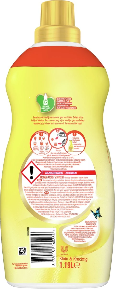 Robijn Klein & Krachtig Zwitsal Vloeibaar Wasmiddel - 2 X 34 Wasbeurten - Voordeelverpakking 4 Robijn Klein & Krachtig Zwitsal Vloeibaar Wasmiddel - 2 X 34 Wasbeurten - Voordeelverpakking - Afbeelding 2