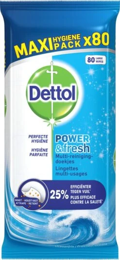 Dettol - Power & Fresh - Schoonmaakdoekjes - Oceaanfris - 4 X 80 Doekjes 13 Dettol - Power & Fresh - Schoonmaakdoekjes - Oceaanfris - 4 X 80 Doekjes -Dagelijkse Benodigdheden Winkel 556x1200