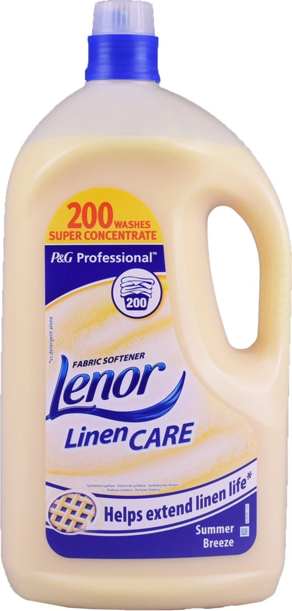 Lenor - Wasverzachter Professional Linen Care - Ultra Zomerfris - 4 Liter - 200 Wasbeurten 4 Lenor - Wasverzachter Professional Linen Care - Ultra Zomerfris - 4 Liter - 200 Wasbeurten - Afbeelding 2