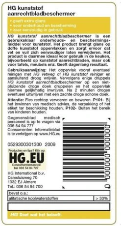 HG Kunststof Aanrechtbladbeschermer - 125ml - Voor Kunststof Oppervlakken 9 HG Kunststof Aanrechtbladbeschermer - 125ml - Voor Kunststof Oppervlakken -Dagelijkse Benodigdheden Winkel 644x1200 1