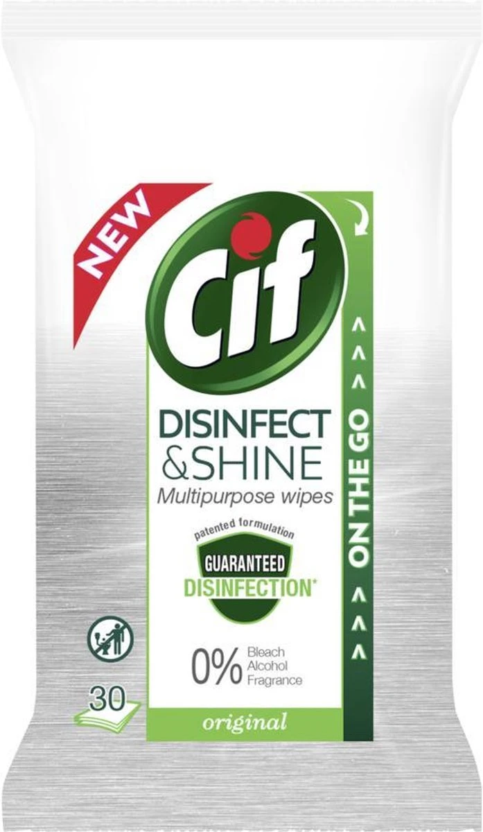 Cif Disinfect & Shine Wipes Original Desinfectie Schoonmaakdoekjes - 12 X 30 Doekjes - Voordeelverpakking 14 Cif Disinfect & Shine Wipes Original Desinfectie Schoonmaakdoekjes - 12 X 30 Doekjes - Voordeelverpakking - Afbeelding 12