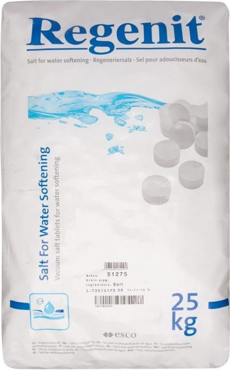 Regent 2 Zakken Regeneratiezout - Ontkalkingsmiddel - 25kg Per Zak - Waterontharder 3 Regent 2 Zakken Regeneratiezout - Ontkalkingsmiddel - 25kg Per Zak - Waterontharder