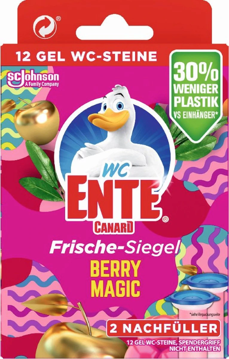WC-Eend | WC-Ente | WC-Canard | Toilet Duck Fresh Disc Berry Magic | Navulverpakking | 2 Navullingen Met 12 Gel Blokjes | Voordeelverpakking 3 WC-Eend | WC-Ente | WC-Canard | Toilet Duck Fresh Disc Berry Magic | Navulverpakking | 2 Navullingen Met 12 Gel Blokjes | Voordeelverpakking