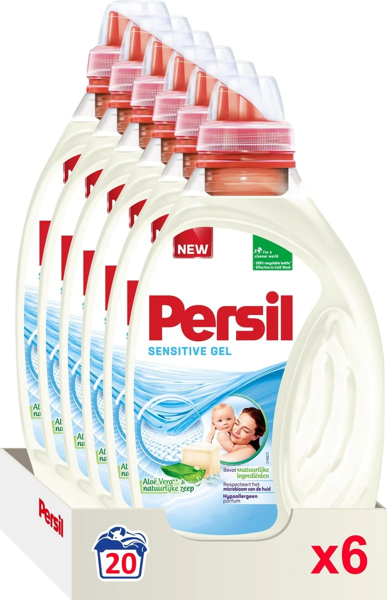 Persil® Persil Sensitive Gel - Vloeibaar Wasmiddel - Baby En Gevoelige Huid - Voordeelverpakking - 6 X 20 Wasbeurten 5 Persil® Persil Sensitive Gel - Vloeibaar Wasmiddel - Baby En Gevoelige Huid - Voordeelverpakking - 6 X 20 Wasbeurten - Afbeelding 3