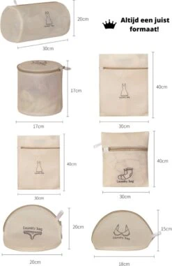 V&P Black Crown Waszakken Set Met Rits - Wasnet - Waszak - Waszakken Set Van 7 Voor Wasgoed - Waszakje Lingerie - Waszak Bh - Divers Delicaat Wasgoed - Wasnet Groot - Wasmachine Zakjes - Laundry Bag Set -Dagelijkse Benodigdheden Winkel 777x1200 1