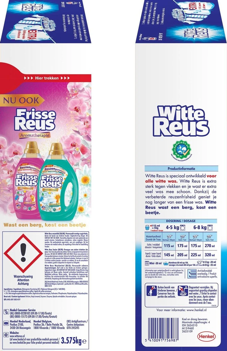 Witte Reus Waspoeder - Kwartaalverpakking - 65 Wasbeurten 10 Witte Reus Waspoeder - Kwartaalverpakking - 65 Wasbeurten - Afbeelding 8