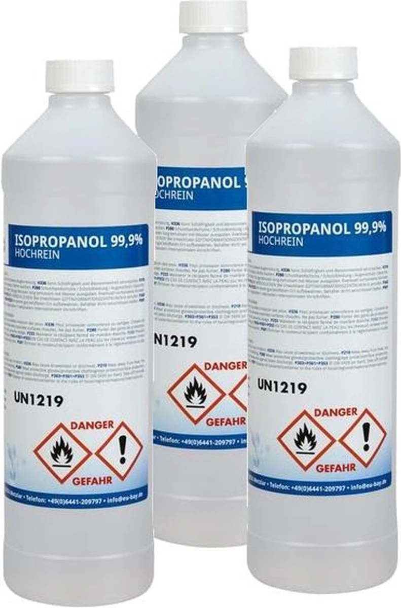 Merkloos Isopropyl / Isopropanol Alcohol 3x 1Liter 3 Merkloos Isopropyl / Isopropanol Alcohol 3x 1Liter