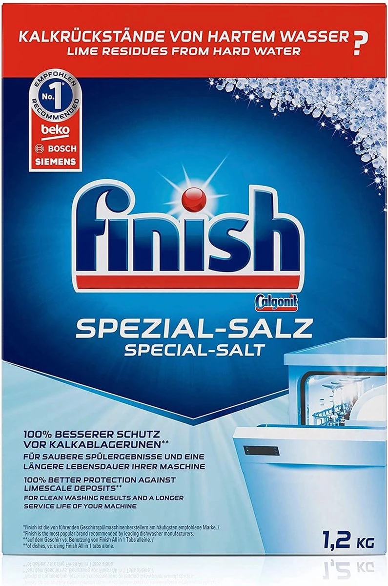 Finish Zout Vaatwaszout 3 X 1,2kg & Glansspoelmiddel 2 X 750ml 4 Finish Zout Vaatwaszout 3 X 1,2kg & Glansspoelmiddel 2 X 750ml - Afbeelding 2