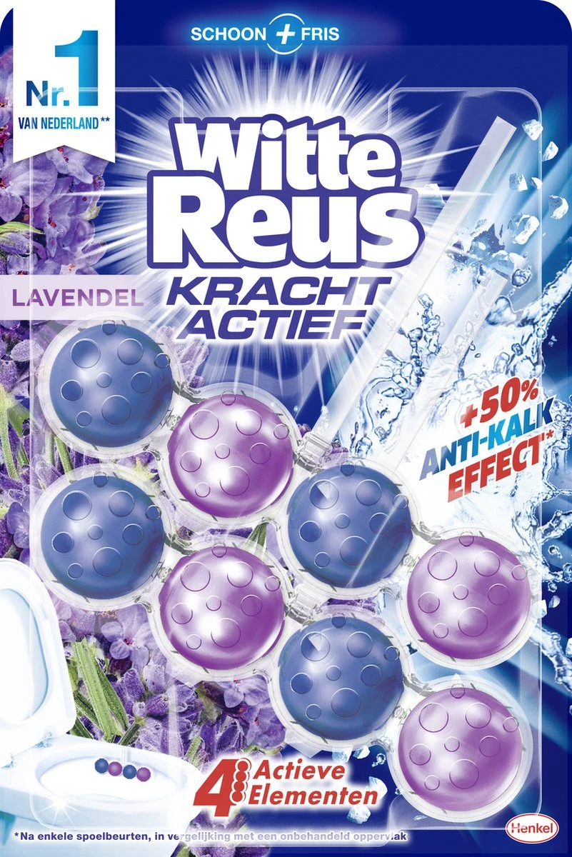 Witte Reus Kracht Actief Toiletblok - Lavendel - WC Blokjes Voordeelverpakking - 20 Stuks 4 Witte Reus Kracht Actief Toiletblok - Lavendel - WC Blokjes Voordeelverpakking - 20 Stuks - Afbeelding 2
