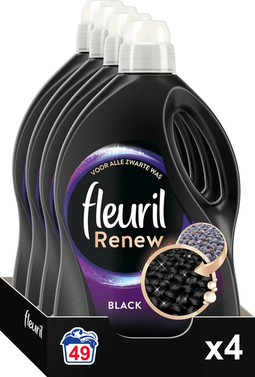 Fleuril Renew Zwart Vloeibaar Wasmiddel - 2,695 L - 49 Wasbeurten 3 Fleuril Renew Zwart Vloeibaar Wasmiddel - 2,695 L - 49 Wasbeurten
