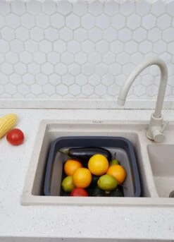 YUGN BLACK Opvouwbare Afwasteil 9 Liter - Afwasbak Teil Wasteil - Afwasbak Vierkant - Afwasteil Opvouwbaar - Ruimtebesparend - Cadeau Tip -Dagelijkse Benodigdheden Winkel 863x1200