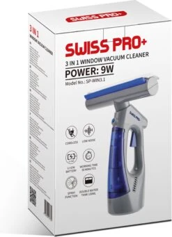 Swiss Pro+ Ruitenreiniger 3 In 1 WV 2 Blue Edition Window Vac - Ca. 120 M² - Waterzuiger - Incl. Smalle Zuigmond - Oplaadbaar - Raamwisser - Streeploos - Clicksystem - 2 Microvezeldoekjes - Met Sprayfunctie - Low Noise - Hepafilter -Dagelijkse Benodigdheden Winkel 870x1200 1