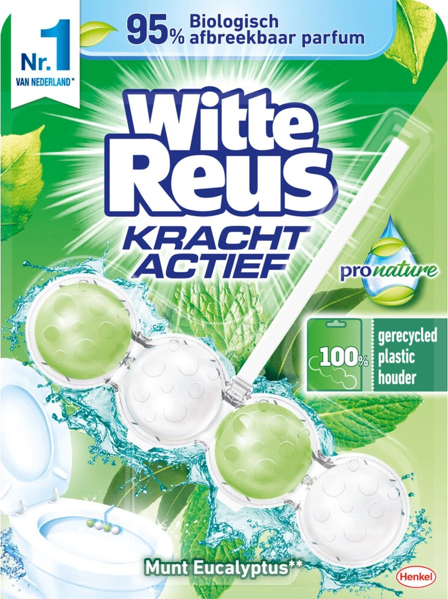 Witte Reus Toiletblok Kracht Actief Pro Nature Munt Eucalyptus 6 Witte Reus Toiletblok Kracht Actief Pro Nature Munt Eucalyptus - Afbeelding 4