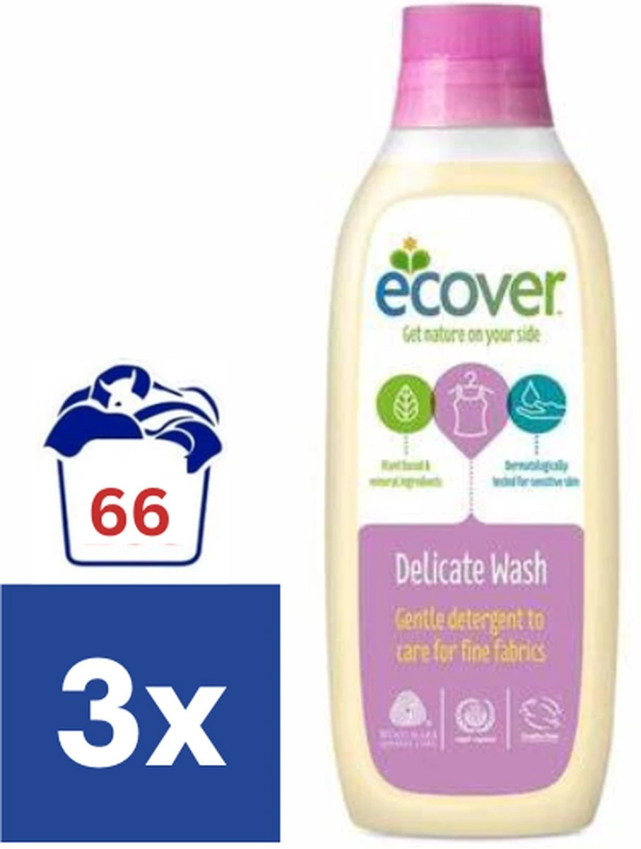 Ecover Waterlelie & Groene Meloen Delicate Wol Wasmiddel - 3 X 1 L (66 Wasbeurten) 3 Ecover Waterlelie & Groene Meloen Delicate Wol Wasmiddel - 3 X 1 L (66 Wasbeurten)