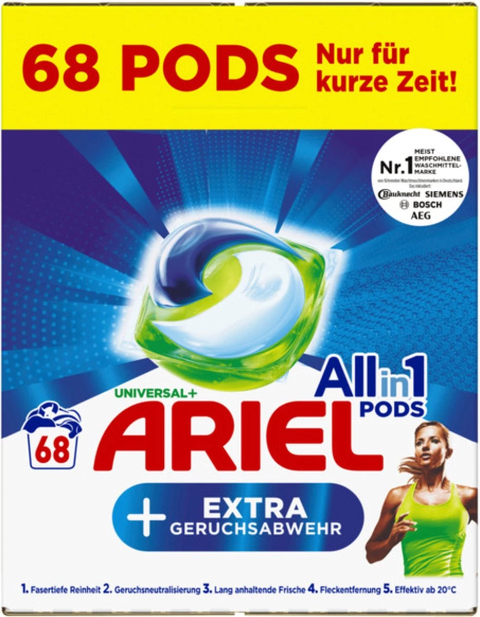 Ariel All In 1 Wasmiddel Pods Universal + Vlekverwijderaar - Wascapsules - Voordeelverpakking - 2 X 68 = 136 Wasbeurten 2 Ariel All In 1 Wasmiddel Pods Universal + Vlekverwijderaar - Wascapsules - Voordeelverpakking - 2 X 68 = 136 Wasbeurten