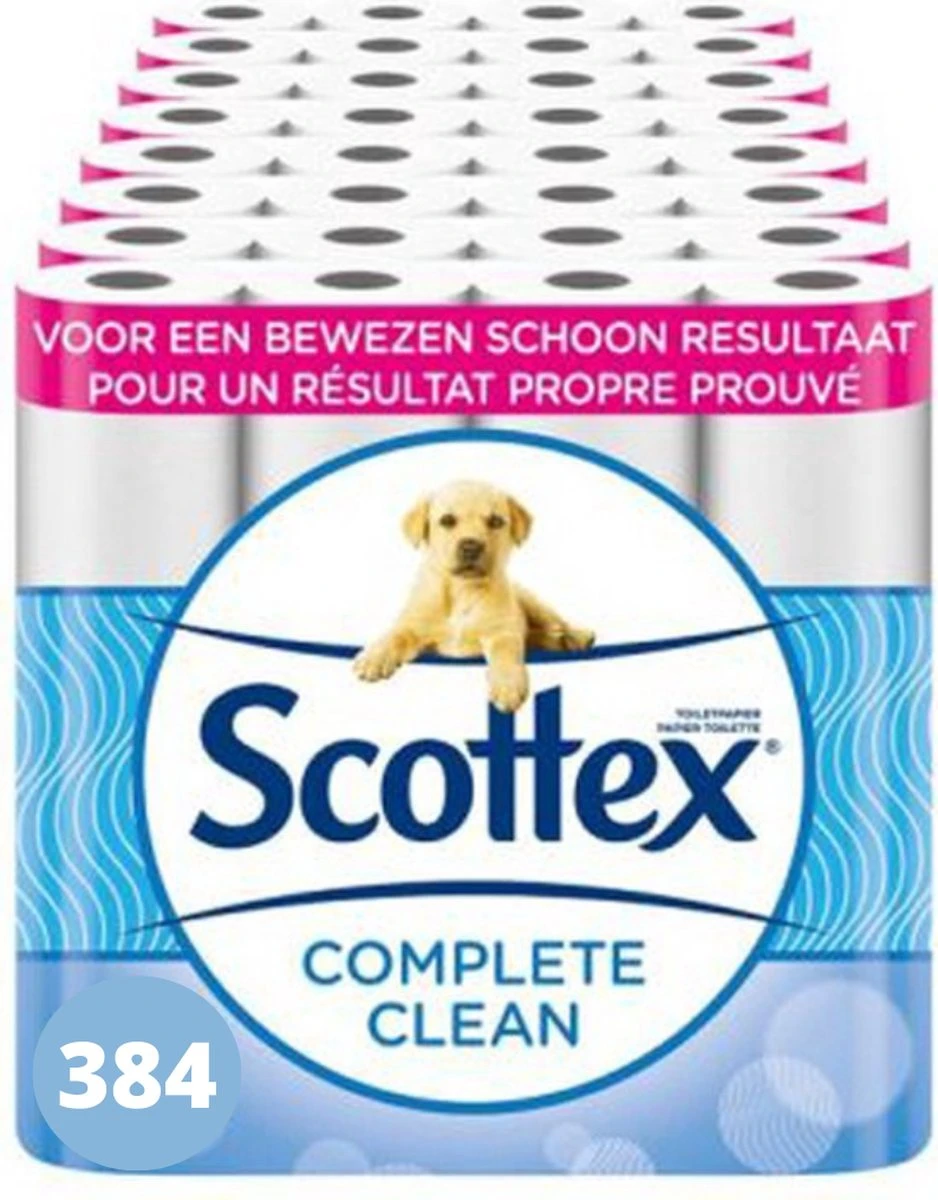 Scottex Toiletpapier - Compleet Schoon - Voordeelverpakking 384 Rollen 3 Scottex Toiletpapier - Compleet Schoon - Voordeelverpakking 384 Rollen