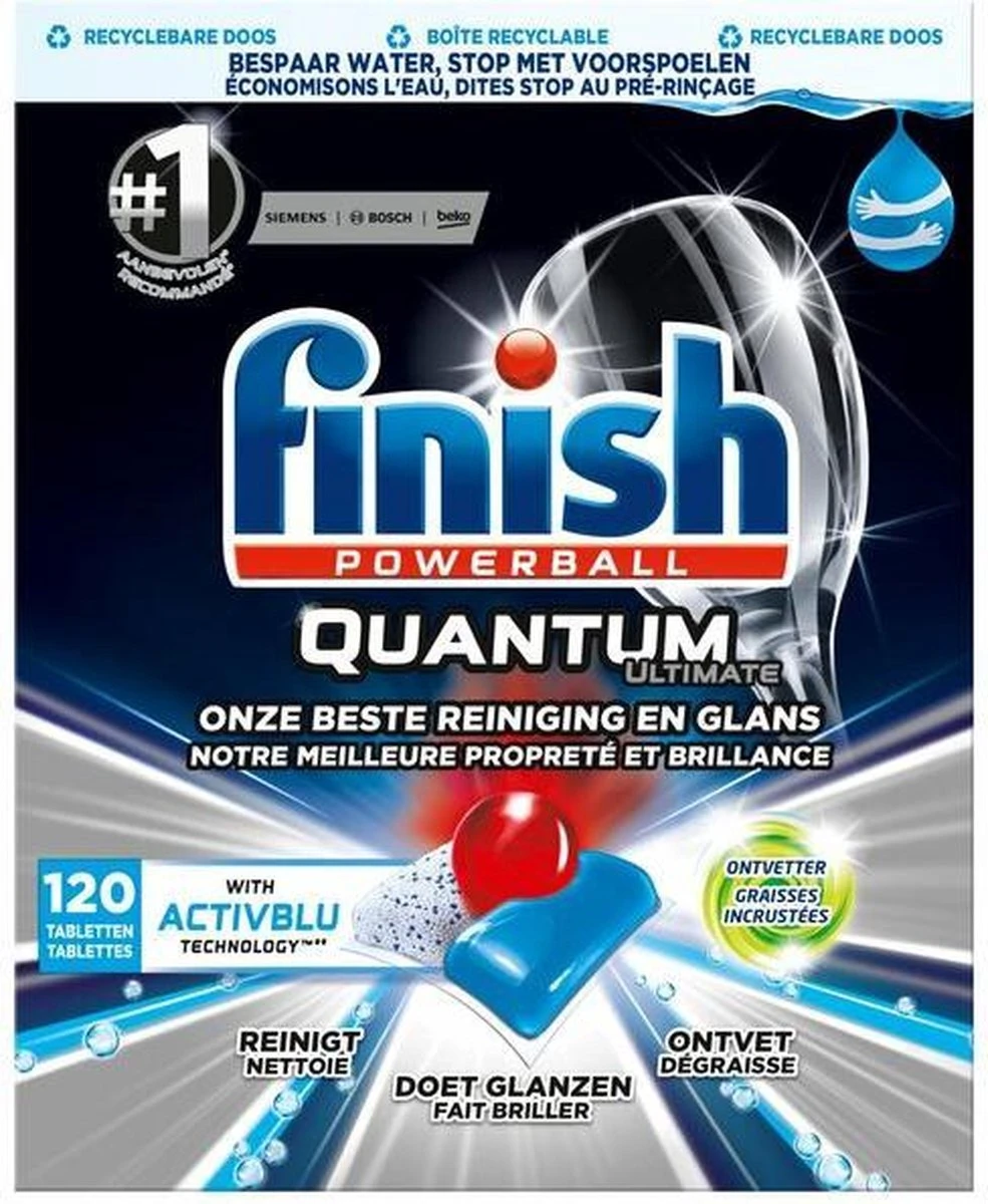Finish Powerball Quantum Ultimate - 120 Vaatwastabletten - ActivBlu Technology 3 Finish Powerball Quantum Ultimate - 120 Vaatwastabletten - ActivBlu Technology