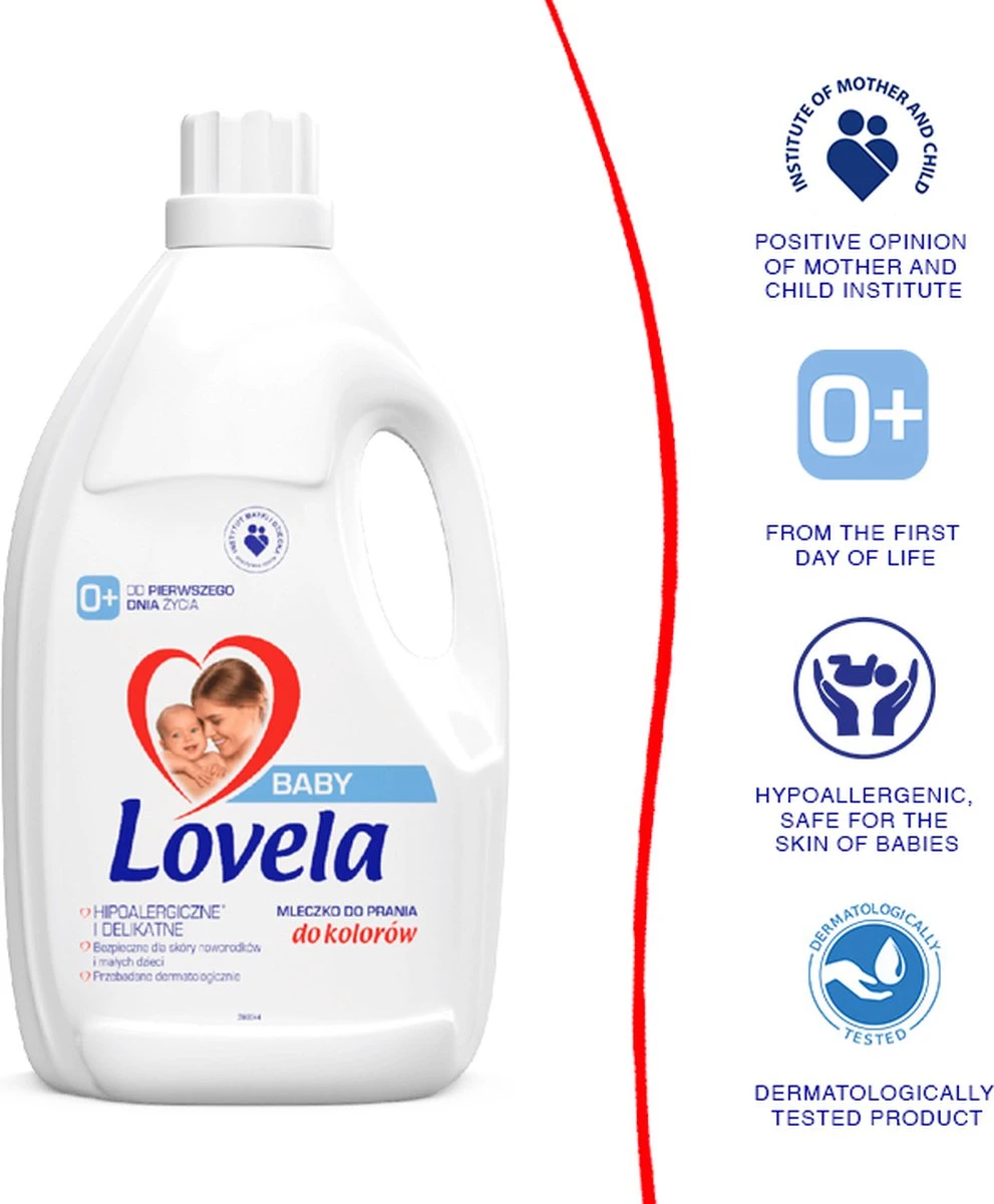 Lovela Baby - Hypoallergeen Wasmiddel Voor Het Wassen Van Gekleurde Baby- En Kinderkleding - 1.45 Liter 5 Lovela Baby - Hypoallergeen Wasmiddel Voor Het Wassen Van Gekleurde Baby- En Kinderkleding - 1.45 Liter - Afbeelding 3